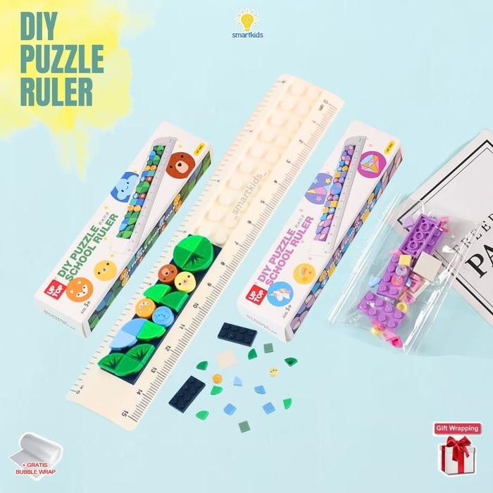 

Stationary Penggaris Brick Block Lego Ruler Puzzle DIY Susun Merakit Balok Blok Kreatif Alat Tulis
