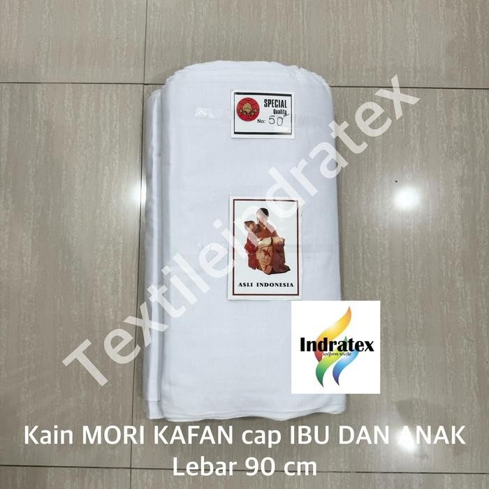 

( PER 1 ROLL ) KAIN MORI KAFAN TEBAL CAP IBU DAN ANAK GULUNG GULUNGAN LEBAR 90 CM ISI 45 METER BAHAN