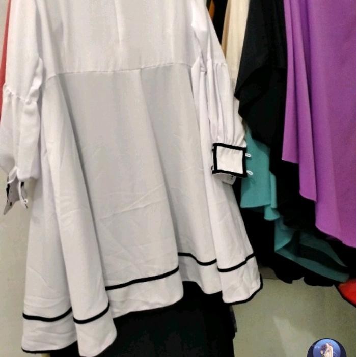 Ready- [Gamis Office Hermosa] Gamis Kantor Hitam Putih/Gamis Office Hitam Putih/Gamis Hitam Putih