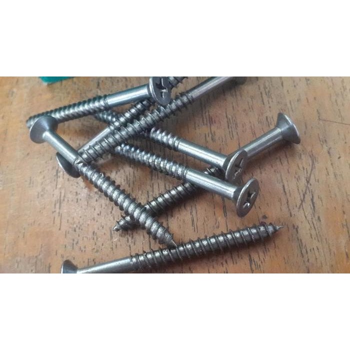 SekrupP Skrup Kayu Kepala Plus + 7 cm SEKRUP Ulir Hitam 7CM 3x12