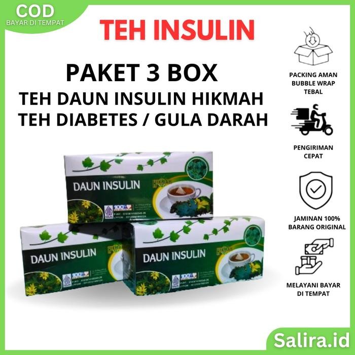 

New Paket 3 Box Teh Insulin Hikmah Teh Diabetes / Gula Darah Tea Herbal Minuman Kesehatan Praktis