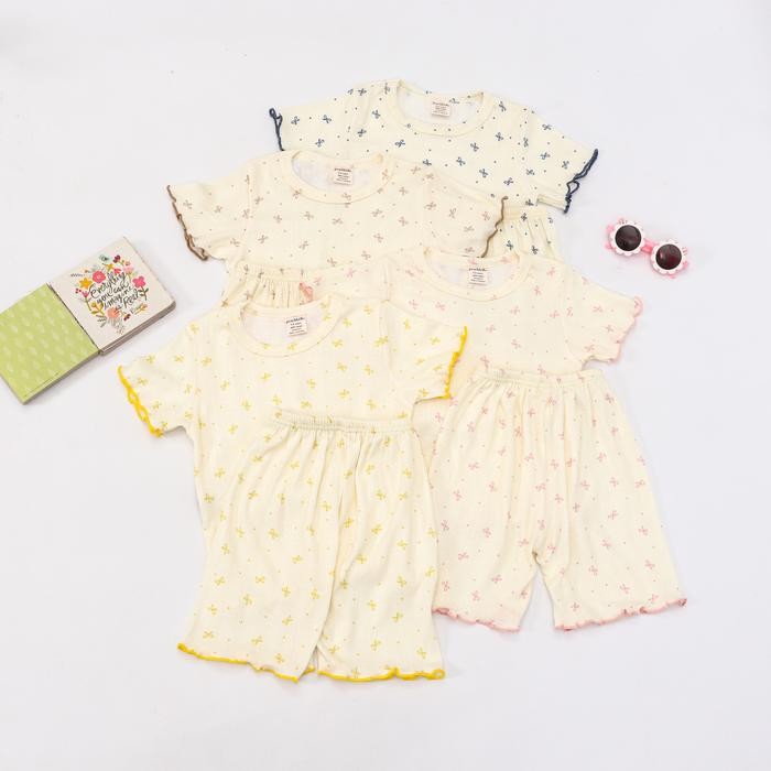 Peachbello Dolby Knitt Print Setelan Baju Anak Perempuan Usia 1-10 Tahun