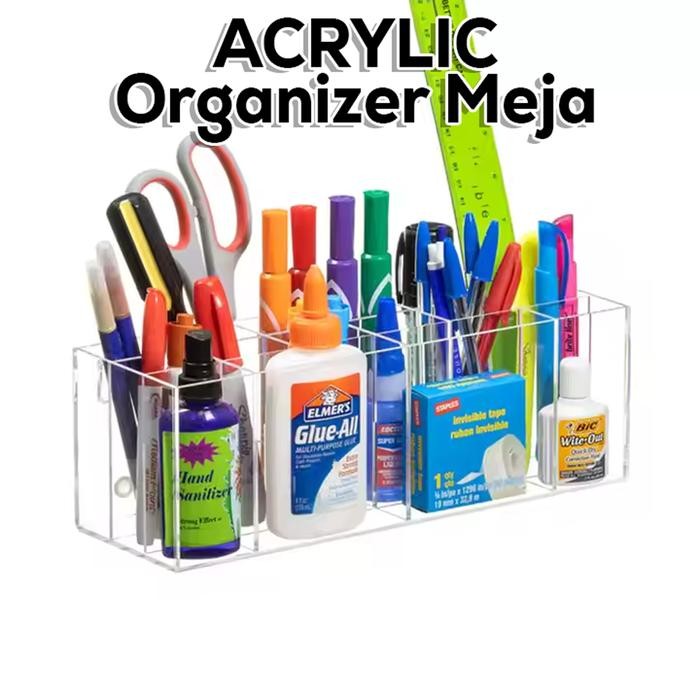 

Acrylic Tempat Pulpen Stationery Desktop Organiazerv Akrilik Holder Serbaguna K6