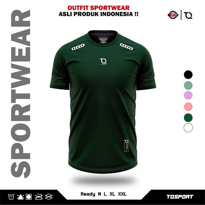 TQ Jersey BASIC Baju Running Kaos Olahraga Lari Pria Wanita Atasan Runing Bahan Dryfit Menyerap