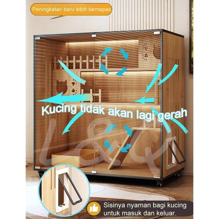 RUMAH KUCING MEWAH KANDANG KUCING RUMAH KUCING KAYU TAHAN GORES VILA KUCING KANDANG KUCING YANG