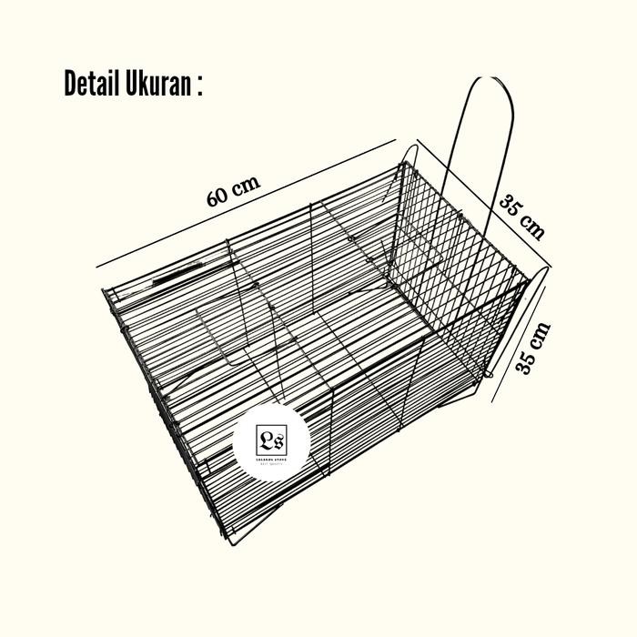 KANDANG JEBAKAN/PERANGKAP KUCING/MUSANG/TIKUS/KELINCI LIPAT JUMBO
