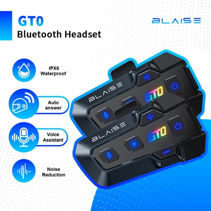 BLAISE GT0 Headset Helm Bluetooth Headset Mic Hard Mic dan Soft Mic Headset Bluetooth Helm Motor Tws