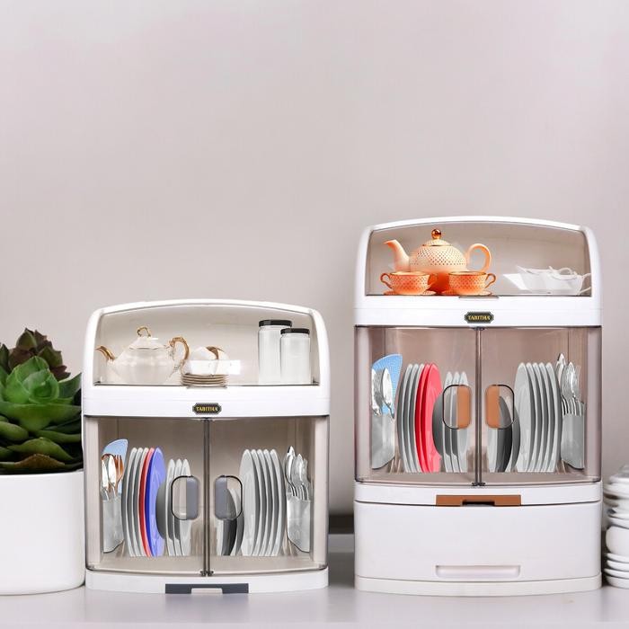 (Ezj) - Rak Piring Plastik Tertutup Tabita Susun 2 3