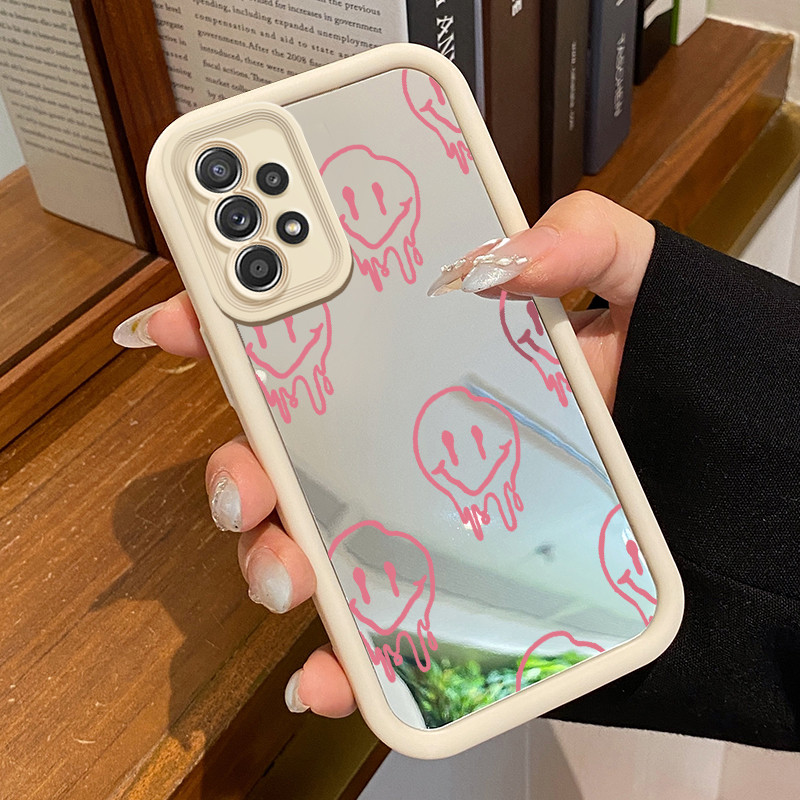 Casing Hp Untuk Samsung Galaxy A52 4G A52 5G A52s 5G A71 A72 A73 5G Case Emoji wajah cermin Kasing t