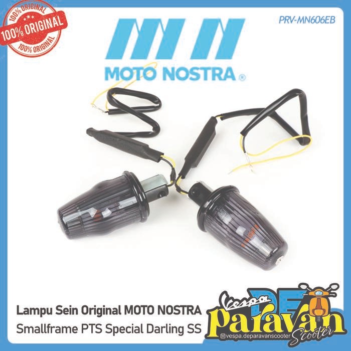 Lampu sein kuning/smoke stang setang Vespa Original MOTO NOSTRA