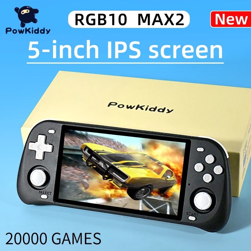 POWKIDDY Retro Open Source System RGB10 Max 2 5.0inch Pure Black