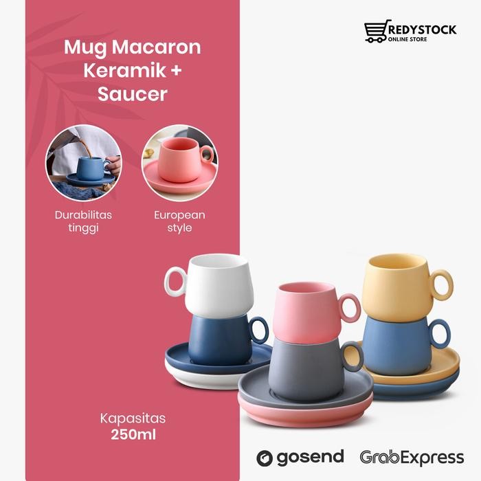 Soleed Cangkir keramik kopi teh 300ML nordic ceramic mug with saucer