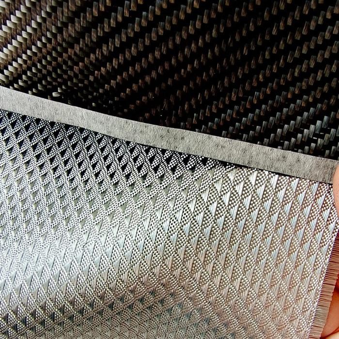 Serat Silver Texalium Carbon Fiber Kevlar Jacquard Fabric
