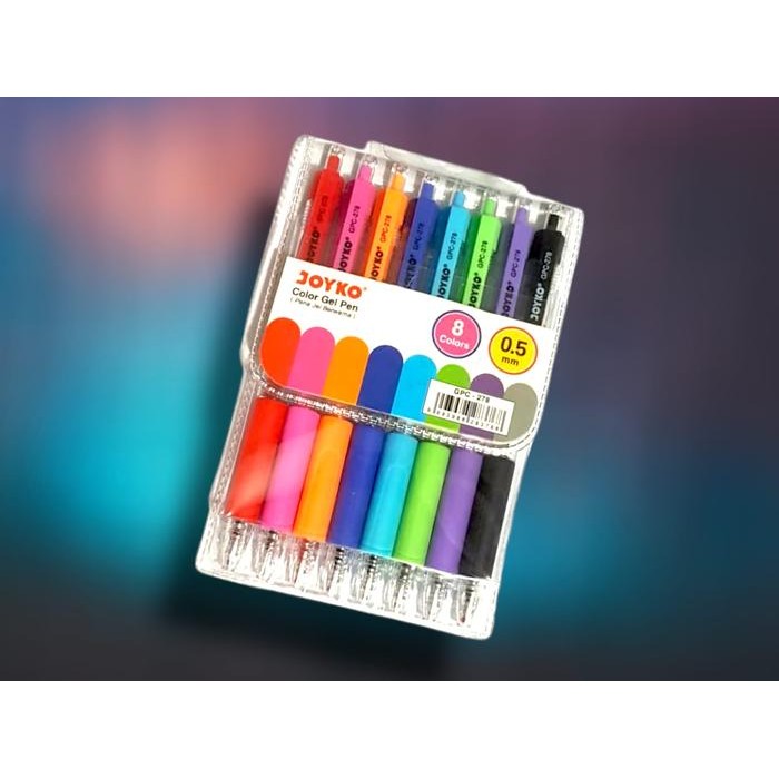 

Color Gel Pen/ Pena Jel Warna Joyko GPC-278 8 Warna 0.5 mm