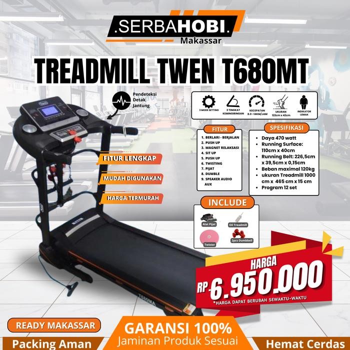 ] Treadmill elektrik fitur lengkap T680MA kekinian / Treadmill Elektrik rendah Watt