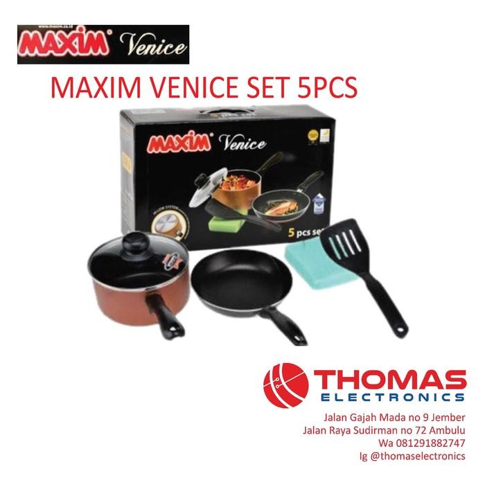 PERALATAN DAPUR UNIK /MAXIM VENICE SET 5PCS / WAJAN Teflon MAXIM 1 SeV