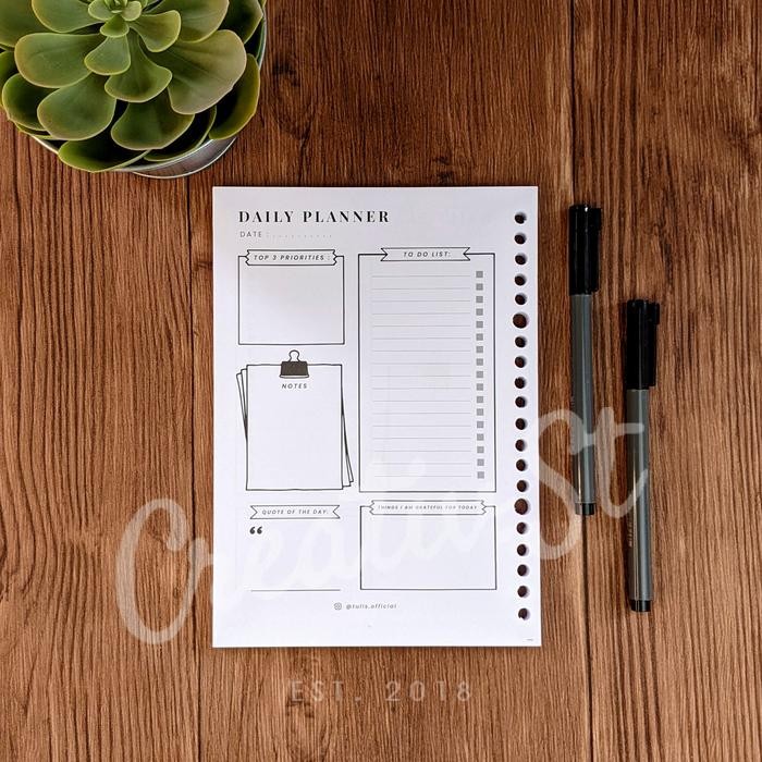 

[Tulis Id] Colorful Daily Planner Loose Leaf A5 100 GSM 50 Lbr 20 Ring