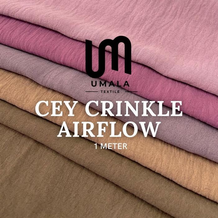 

Kain Rayon Cey Crinkle Airflow 1 Meter Premium Quality - Bahan Gamis Atasan Bawahan Tunik Multi Guna