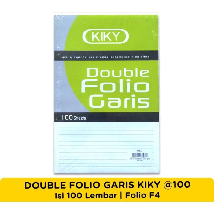 

Kiky Kertas Double Folio Garis 100 (1 Pak Isi 100 Lembar) Kertas Double Folio Bergaris Kiky