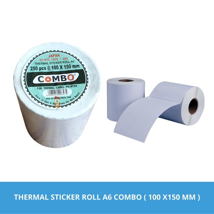 

Kertas Thermal Sticker / stiker A6 100x150 mm / Kertas Barcode 250 pcs