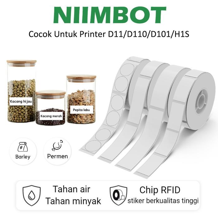 

NIIMBOT D11/D110/D101 Thermal Stiker Label Putih Tahan Air Anti-Minyak Anti-Gores Kertas