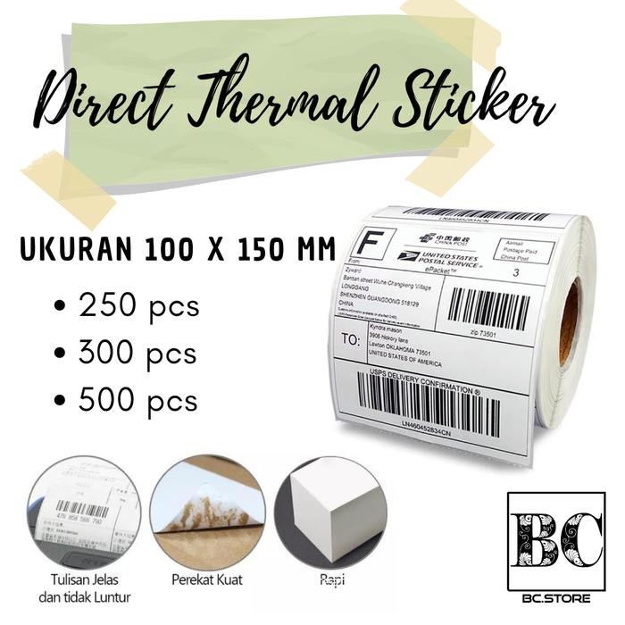 

Kertas Thermal/Label sticker thermal 100 x 150MM Barcode UK A6 250 pcs