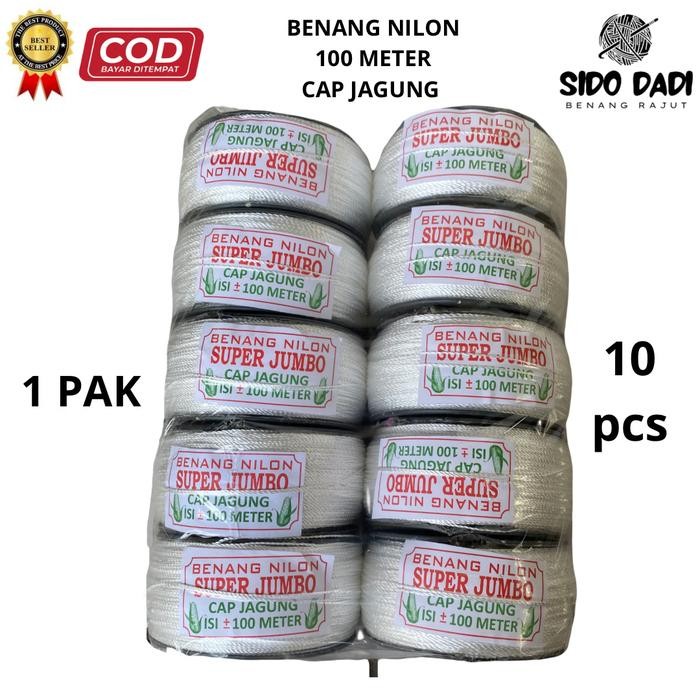 

BENANG NILON PUTIH SUPER JUMBO 100 M (ISI 10) CAP JAGUNG