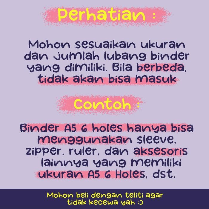 

Notebook Cover Clear Binder Bening Transparan A5 A6 / 6 Ring Lubang Holes Estetik Menabung