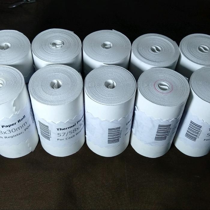

Kertas Thermal 57x30 58x30 coreless 10 roll