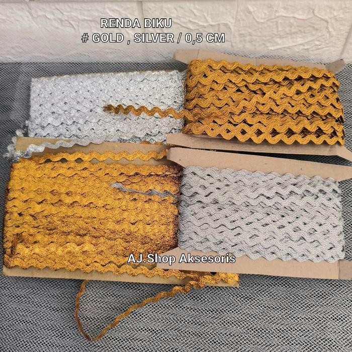 

RENDA GOLD , SILVER / RENDA ZIG -ZAG EMAS PERAK PER/ROLL