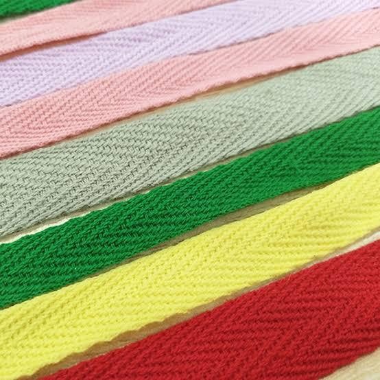 

Cotton Twill Tape 1cm Warna Roll 50 yard Twilltape PCR Pelipit Katun