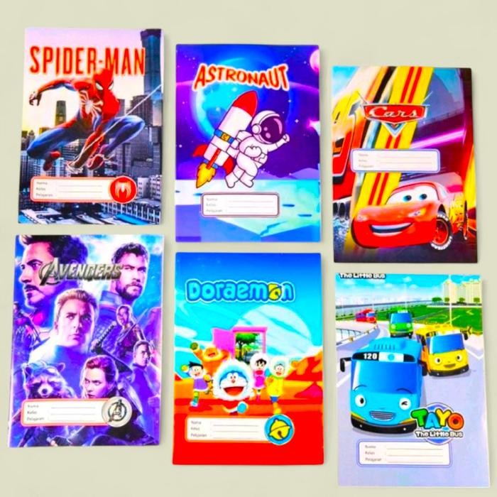 

Sampul Buku KARAKTER KARTUN LUCU- LUCU Ukuran Kwarto Buku Biasa 1 Pak Isi 20 Lembar