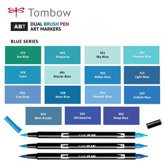 

Tombow Dual Brush Pen ABT - Blue Series