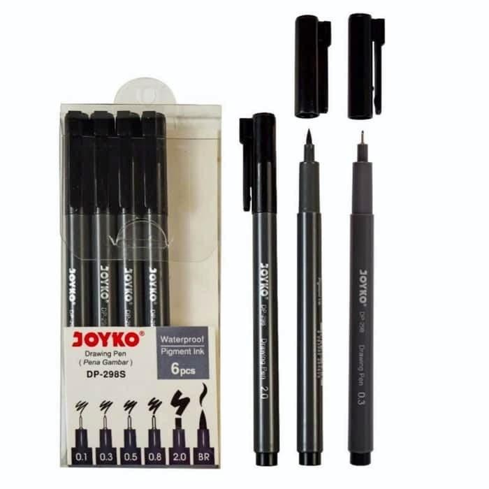 

Joyko Drawing Pen Dp-298S Set 6 Pcs Waterproof Dp298S Pena Gambar Teknik