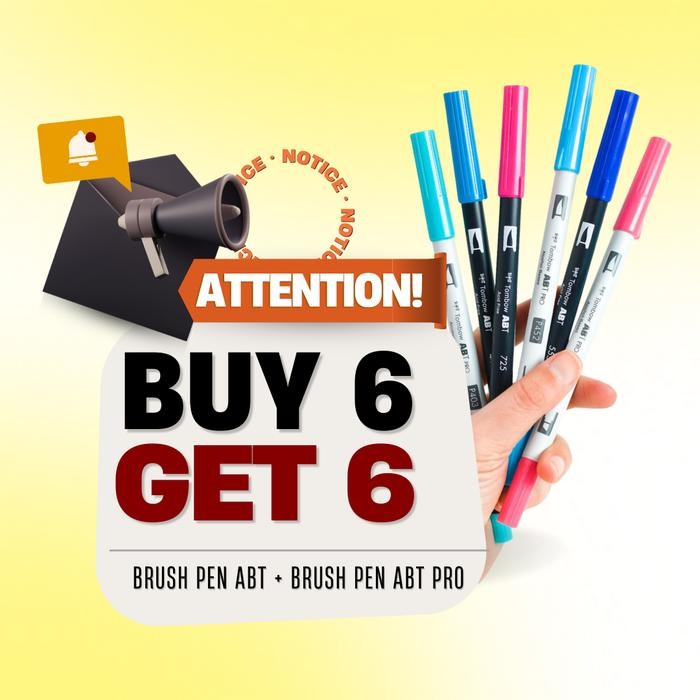 

[ Buy 6 GET 6 ] Tombow ABT Dual Brush Pen ( YELLOW SERIES )