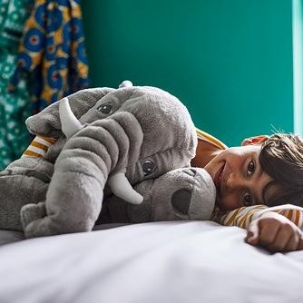 Boneka Gajah Besar Panjang 60 Cm Lembut Enak Di Peluk Abu Abu