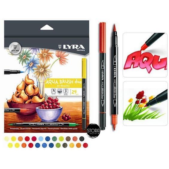 

Lyra Aqua Brush Duo Dual Pen 24 Colors / Spidol Brush Set