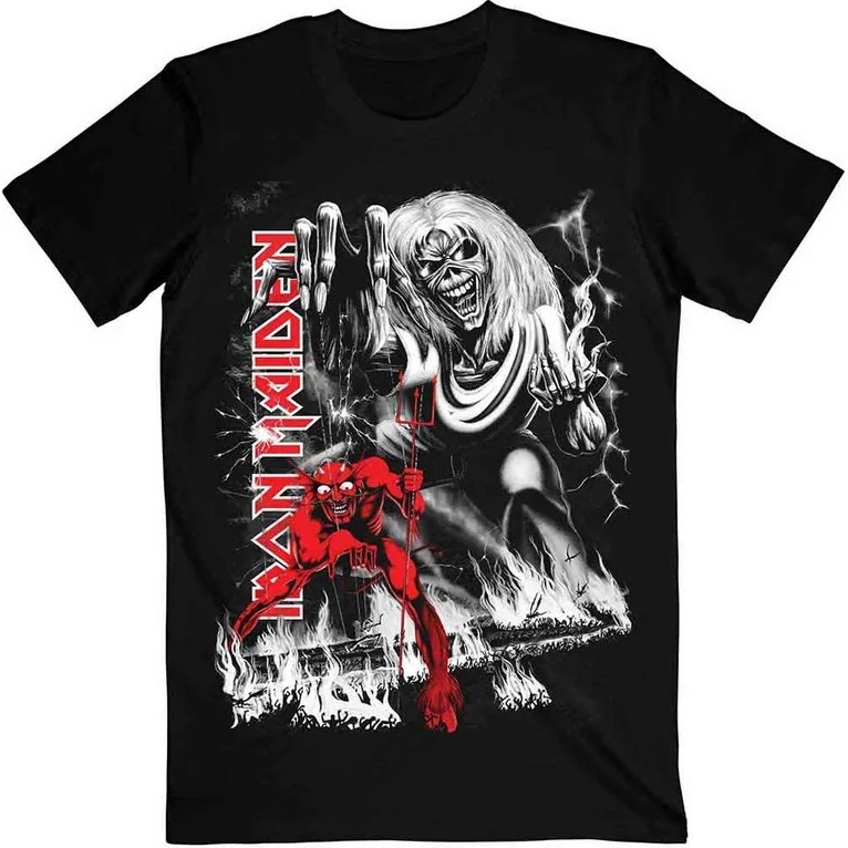 Kaos Jumbo Iron Maiden Katun Unisex Pria Wanita