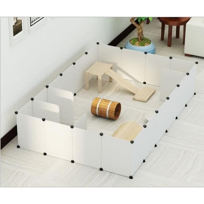 Kandang Kucing Kelinci Anjing Large Atap Rumah Plastik