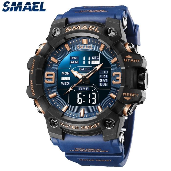 Jam Tangan Analog Digital Sport Pria Wanita Merk Smael 8049