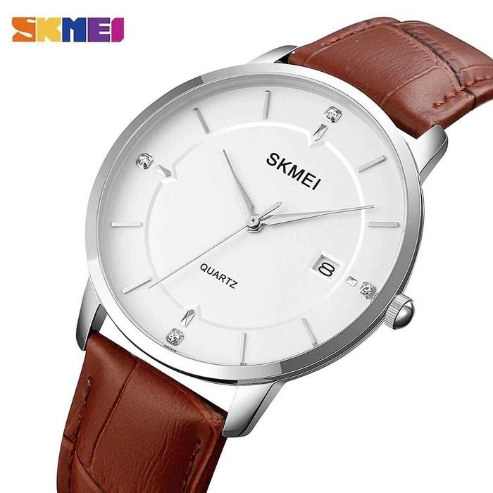 Jam Tangan Pria Wanita Analog El Classic Tali Pu Leather Skmei 1801