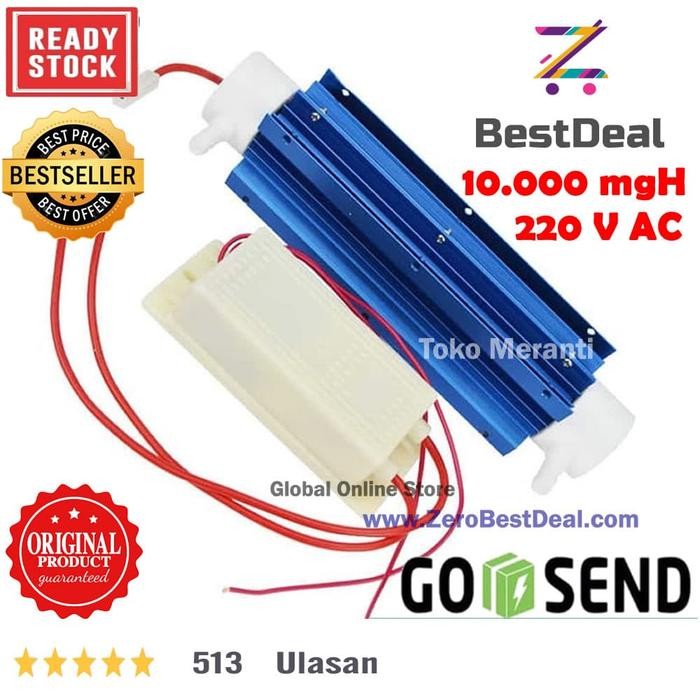 220V 10G Ozone Generator Tube Water Tabung Air Purifier Water 10000Mg