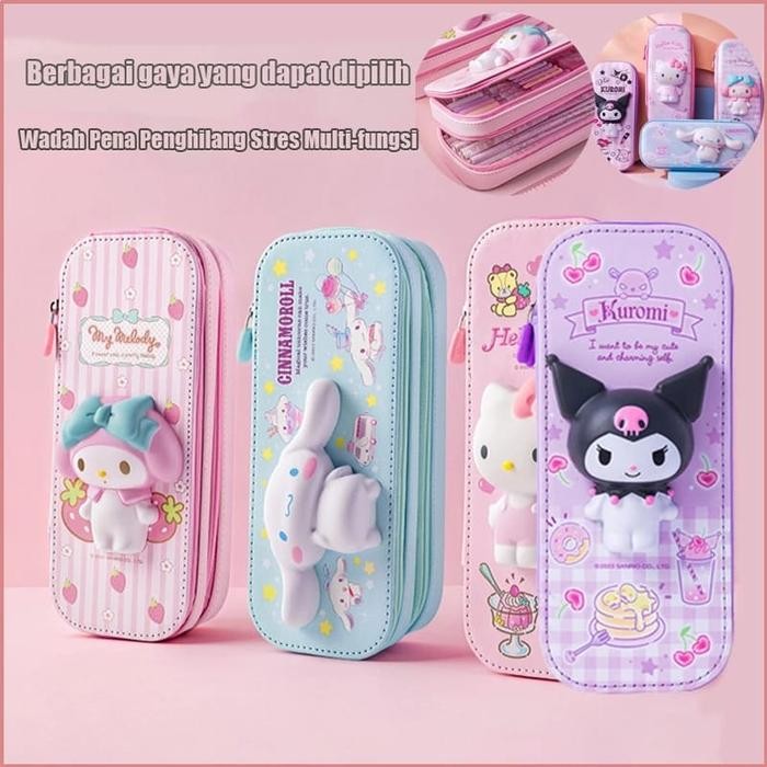 

Kotak Pensil Squishy Sanrio Ori Cinnamo Kuromi Case Tempat Alat Tulis Pulpen Sekolah Stationery