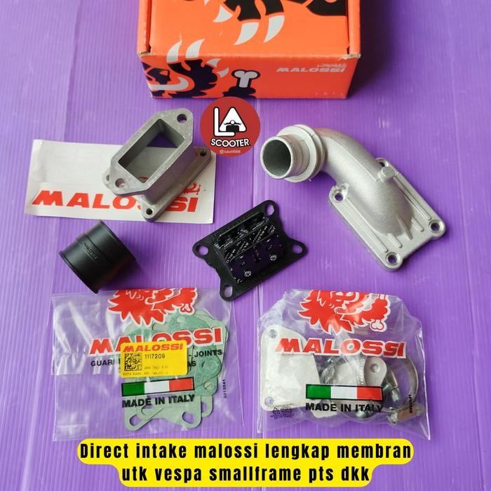 Direct intake malossi lengkap membran utk vespa smallframe pts dkk