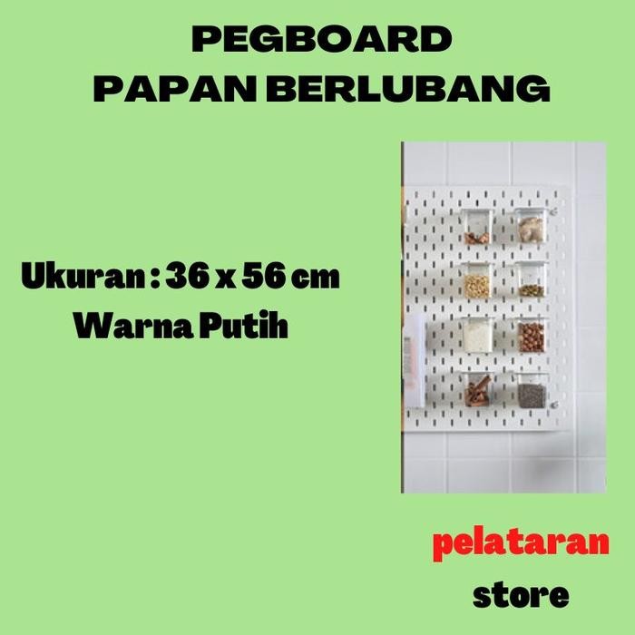 

Papan Dinding Berlubang Pegboard Organizer Wall 36 X 56 Cm