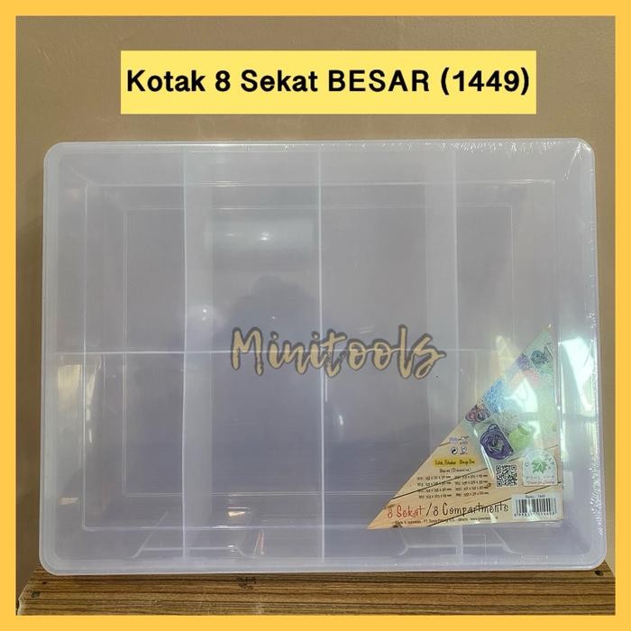Kotak Plastik 8 Sekat Besar / Kotak Benang Besar / Green Leaf 1449