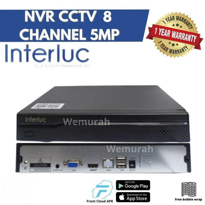 Nvr Neo 8 Channel Interluc 5Mp - Nvr 8Ch Ip Cam - Nvr 8Port