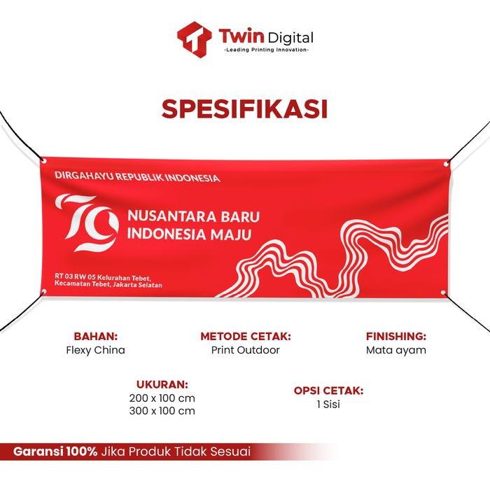 Cetak Spanduk 17 Agustus 2021 HUT RI 76 - Print Banner 17 Agustus