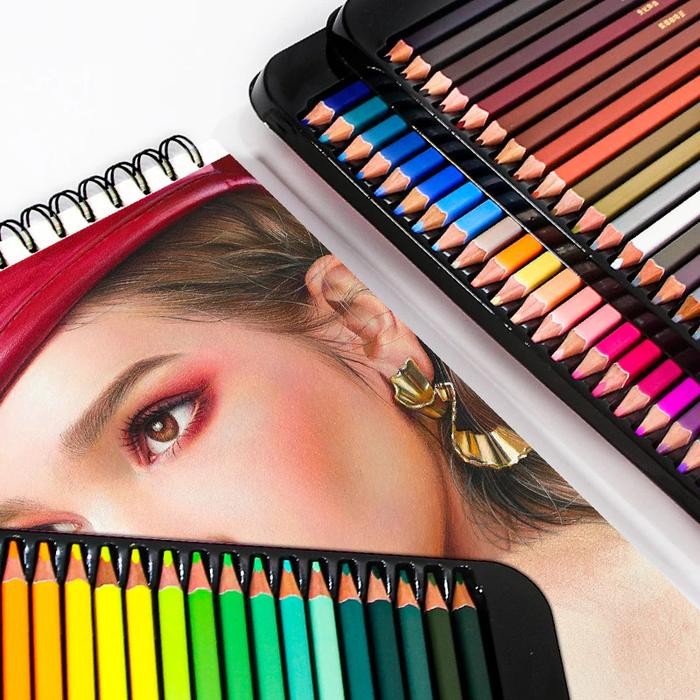 

Brutfuner 72 Colors Professional Oil Color Square Pencils Set Tinbox