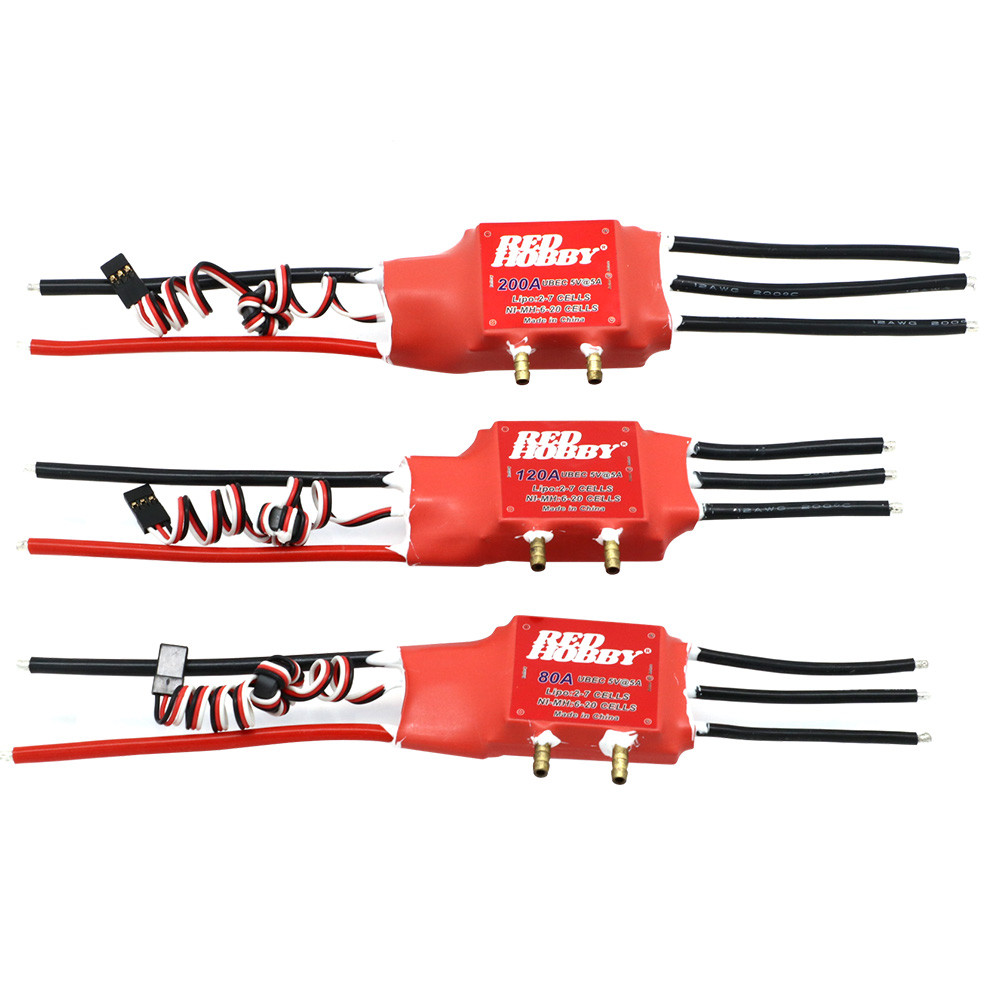 RedHobby ESC 80A 120A 200A Bidirectional Water-Cooled brushless ESC Two-Way ESC for RC Ship Pneumati